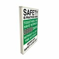 5S Supplies Digital LED Safety Scoreboard Signs with Frame, Safety By Choice Not By Chance SAFETY-LED- SBCNBC